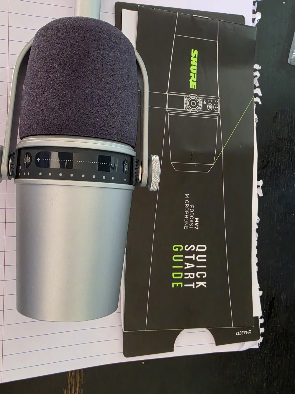 Shure MV7 Silver & Black Dynamic Podcast Microphone